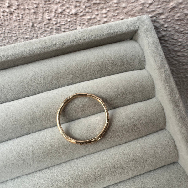 Cave Organic Thin 9ct Yellow Gold Ring