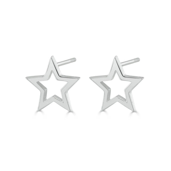 Written Star Studs Silver