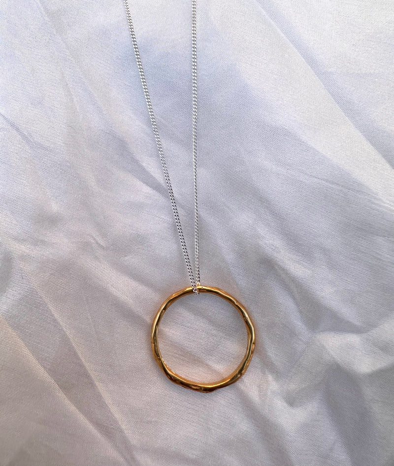 Cave Organic Thin 23ct Yellow Gold Plated Silver Ring/Pendant