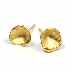 Cave Medium 23ct Yellow Gold Plated Silver Stud Earrings