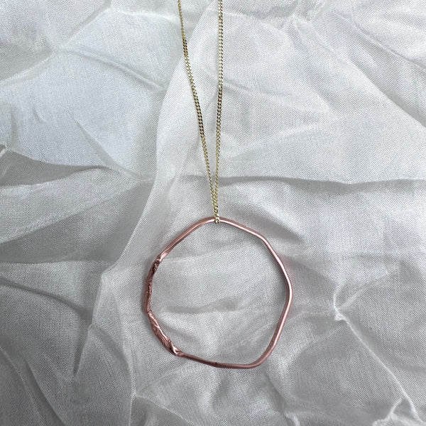 Cave Eroded (Version 2) Medium 23ct Rose Gold Plated Silver Pendant