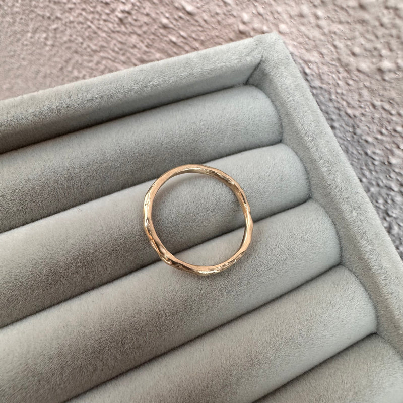 Cave Organic Thin 9ct Yellow Gold Ring