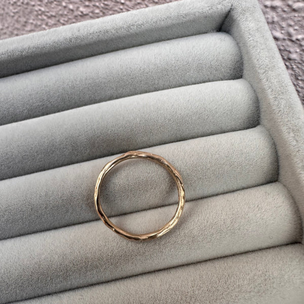 Cave Organic Thin 9ct Yellow Gold Ring