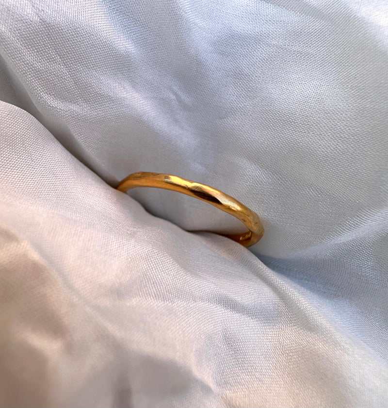 Cave Organic Thin 23ct Yellow Gold Plated Silver Ring/Pendant