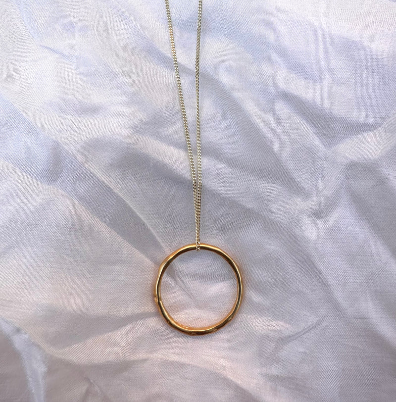 Cave Organic Thin 23ct Yellow Gold Plated Silver Ring/Pendant