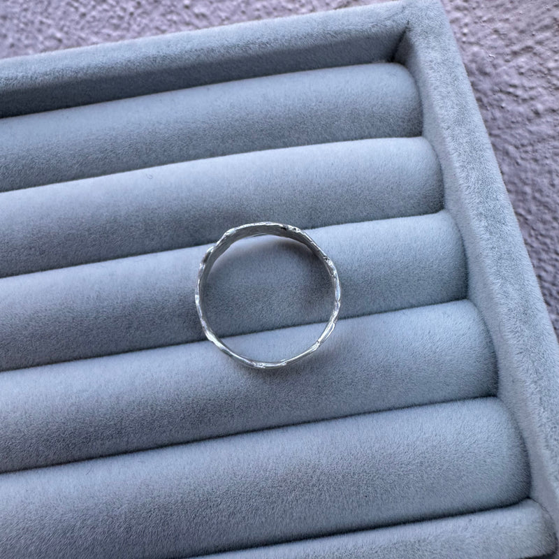 Cave Eroded Small Silver Ring