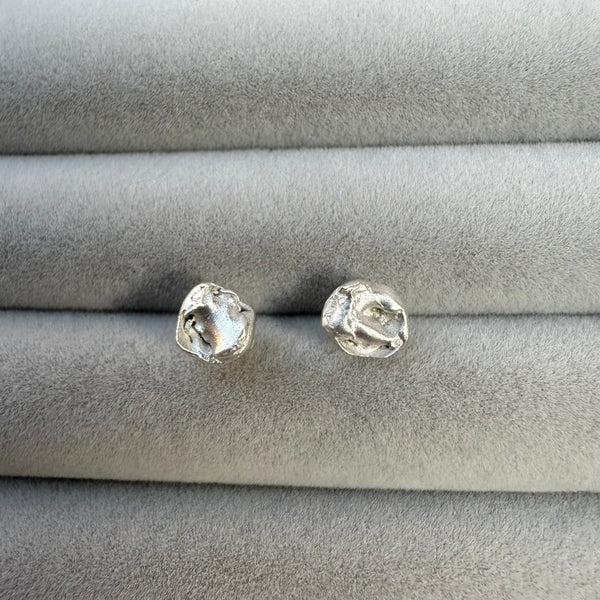 Cave Organic Silver Stud Earrings