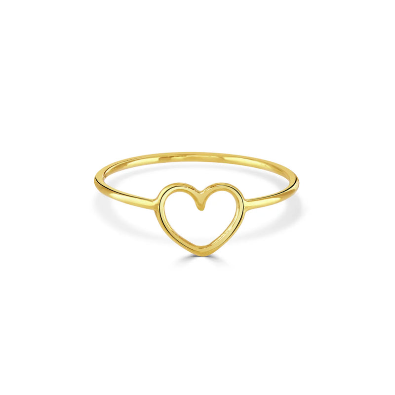 Written Tiny Heart Ring 18ct Yellow Gold Plated Silver