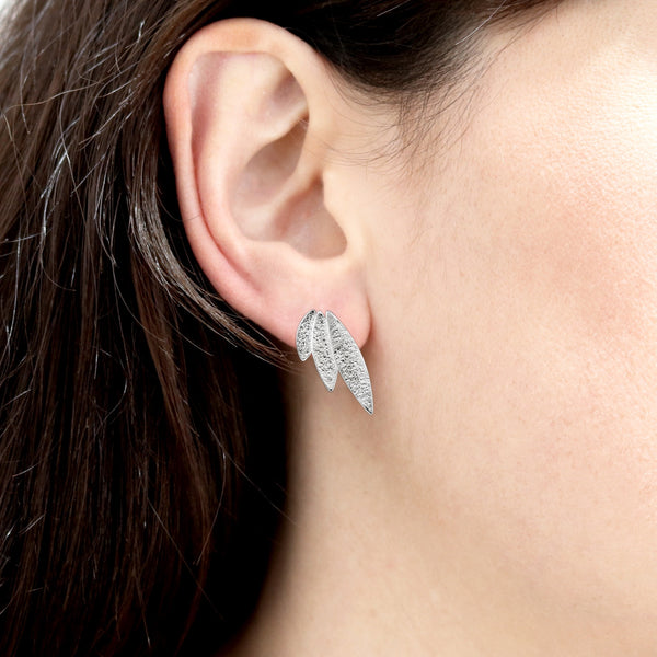 Icarus Stud Earrings Silver