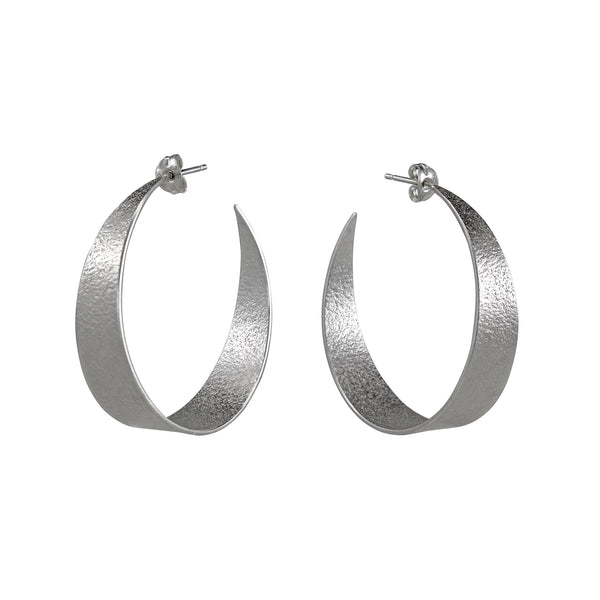 Icarus Large Hoop Earrings Silver