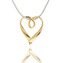 Small Simple Heart 24ct Yellow Gold Plated Silver Pendant Necklace