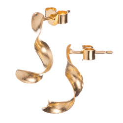 Twirl Stud Earrings 24ct Yellow Gold Plated Silver