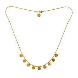 Paillette Short Necklace 18ct Yellow Gold Plated Silver