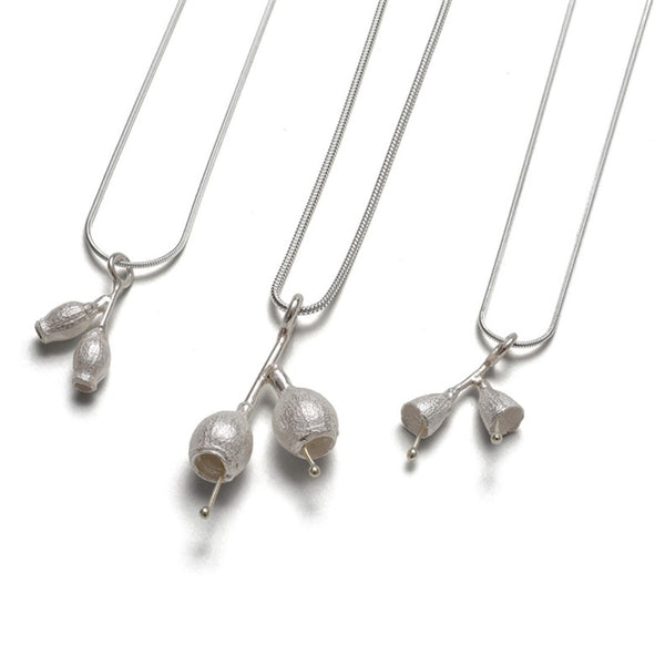 Pod Gum Nut Silver Pendant Necklace