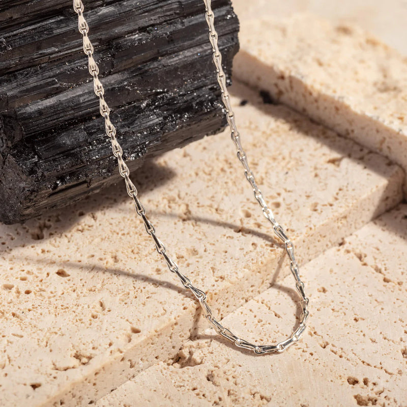 Silver Hayseed Barleycorn Dainty Chain Necklace